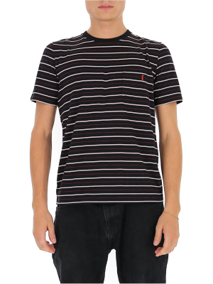 Saint Laurent Striped Monogram T-shirt