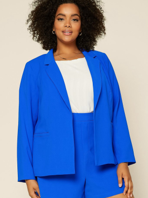 Plus Size - Neon Welt Pocket Blazer