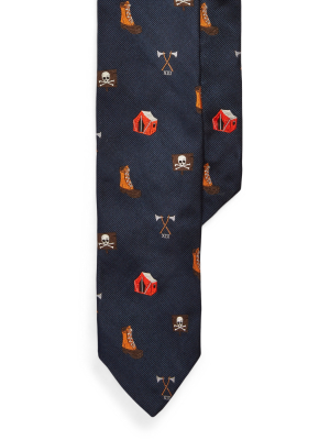 Camping Silk Narrow Tie