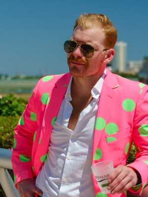 The Pill Popper | Pink Polka Dot Party Suit