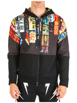 Neil Barrett Tokyo Print Hooded Sweatshirt