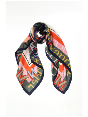 Alexander Mcqueen Logo Floral Patterned Scarf