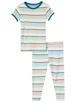 Kickee Pants Print Short Sleeve Pajama Set - Culinary Arts Stripe