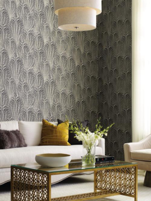 Deco Fountain Wallpaper In Black From The Candice Olson Journey Collection By York Wallcoverings