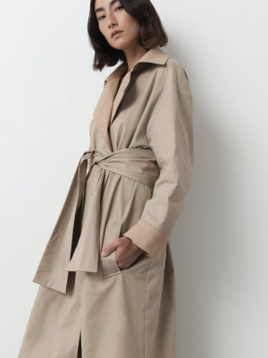 Arlen Reversible Trench Coat - Light Fawn