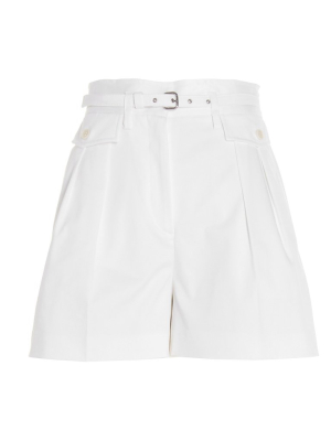 Redvalentino Gabardine Belted Shorts