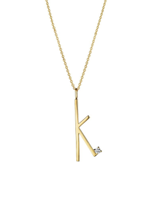 Type Letter "k" Pendant Necklace