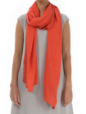 Orange Soft Linen Scarf