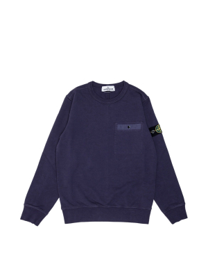 Stone Island Junior Logo Badge Pocket Sweatshirt