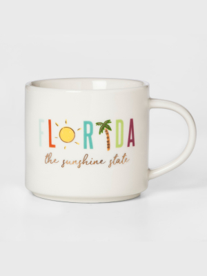 16oz Stoneware Florida Mug White - Threshold™