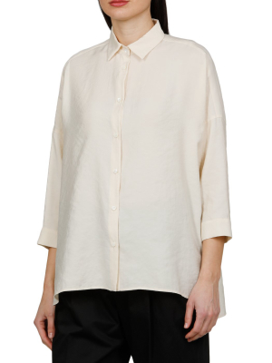 Fay Cropped Sleeve Buttoned Shirt