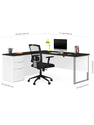 Pro Concept Plus L Desk With Metal Leg - Bestar