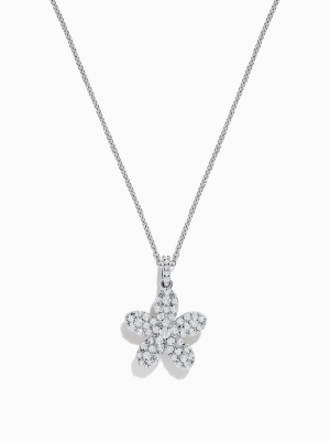 Effy Nature 14k White Gold Diamond Flower Pendant, 0.60 Tcw