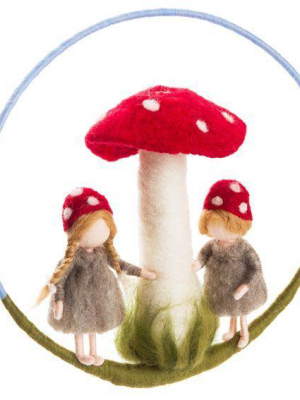 Felted Children Of The Forest Mobile · White