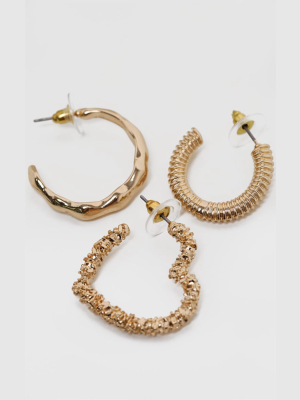 Gold Multi Shape Mini Hoop Pack