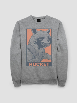 Women's Marvel Pop Rocket Raccoon Fleece Graphic Sweatshirt (juniors') - Athletic Heather