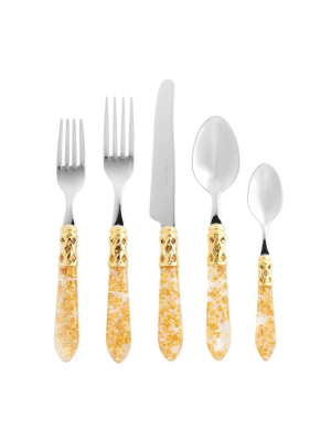 Vietri Aladdin Brilliant Gold Fleck 5-piece Place Setting