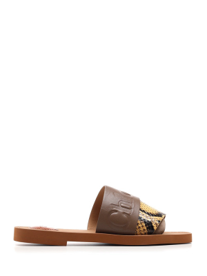 Chloé Woody Logo Embossed Sandals