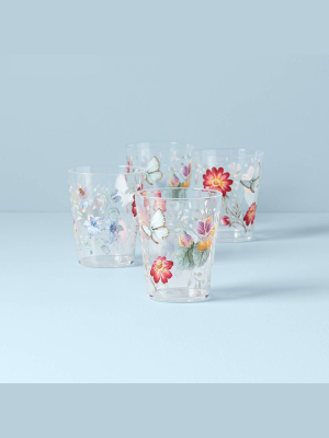 Butterfly Meadow Acrylic Double Old Fashioned Set