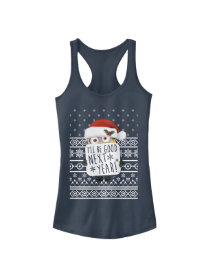 Junior's Despicable Me Christmas Good Minion Racerback Tank Top