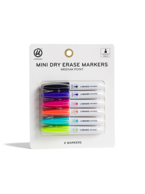 6ct Mini Dry Erase Markers - Fashion Colors - U-brands