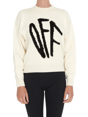 Off-white Logo Graffiti Knit Sweater