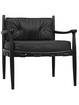 Noir Fogel Black Lounge Chair