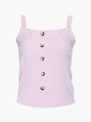 Ribbed Button-front Cami