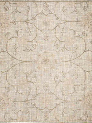 Abstract Light Gray/ivory Area Rug