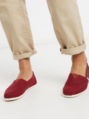 Toms Espadrilles In Burgundy Canvas