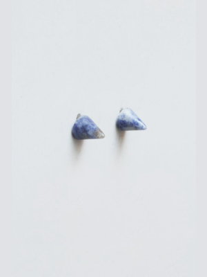 Conical Gemstone Post Earrings Blue