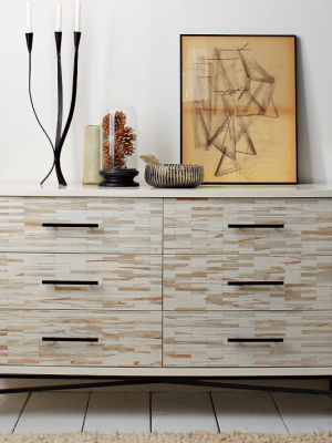 Wood Tiled 6-drawer Dresser
