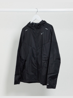 Nike Running Windrunner Hooded Jacket In Black