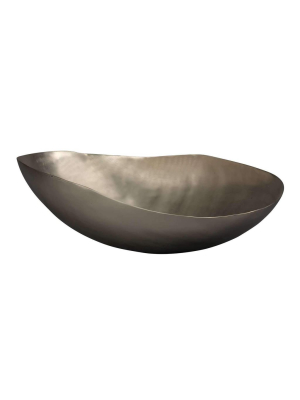 Oasis Bowl, Large In Matte Silver