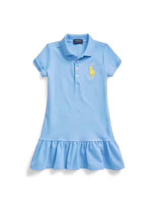 Stretch Cotton Mesh Polo Dress