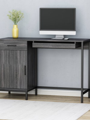 Gallaudet Contemporary Computer Desk Dark Gray - Christopher Knight