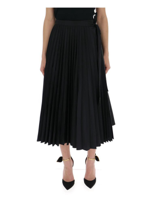 Valentino Belted Pleated Midi Skirt