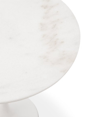 Tulip Side Table - Round Tulip Side Table, Calacatta Marble