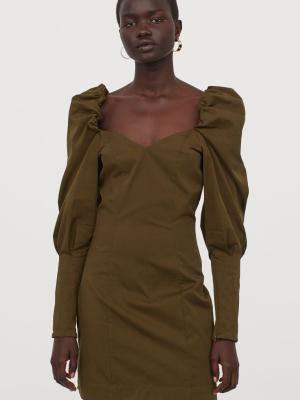 Puff-sleeved Dress