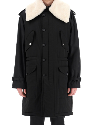 Alexander Mcqueen Shearling Trim Parka