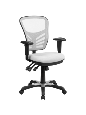 Mid Back Mesh Multifunction Executive Swivel Ergonomic Office Chair - Riverstone Furniture