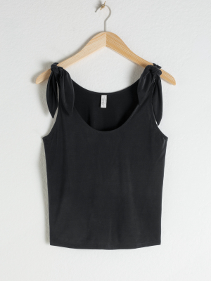 Tie Shoulder Cupro Tank Top