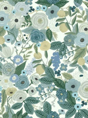 Garden Party Wallpaper In Blues From The Rifle Paper Co. Collection By York Wallcoverings