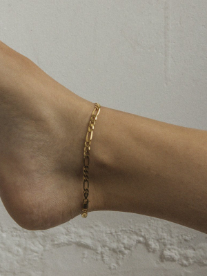 Figaro Wide Chain Anklet | Sterling Silver