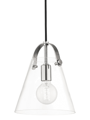 Karin 1 Light Small Pendant - Polished Nickel