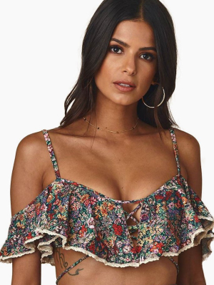 Caletta Ruffle Off Shoulder Bikini Top -  Mara Floral Print