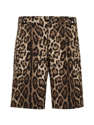 Dolce & Gabbana Leopard Print Bermuda Shorts