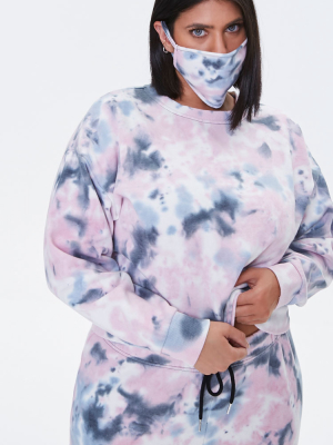 Plus Size Sweatshirt & Face Mask Set