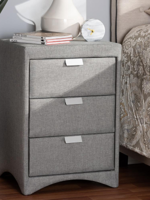 Tammy Fabric 3-drawer Nightstand