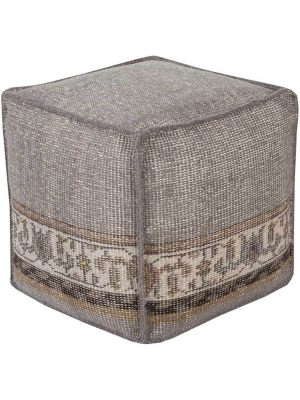 Zahara Gray/olive Cube Pouf